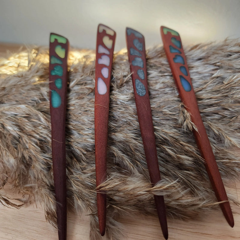 Wood and Resin Hair Stick - Various Colors Triple Bay Wood