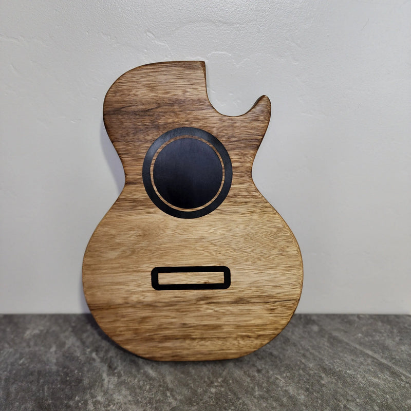 Black Limba and black Resin Acoustic Guitar Serving Board - Exotic Triple Bay Wood