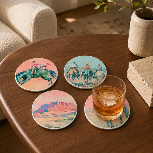 Drink On This: Buck Wild Cowgirls + Horses - Set of 4 Triple Bay Made