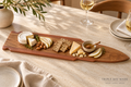 Copper Ember walnut resin board styled with cheese pears and crackers
