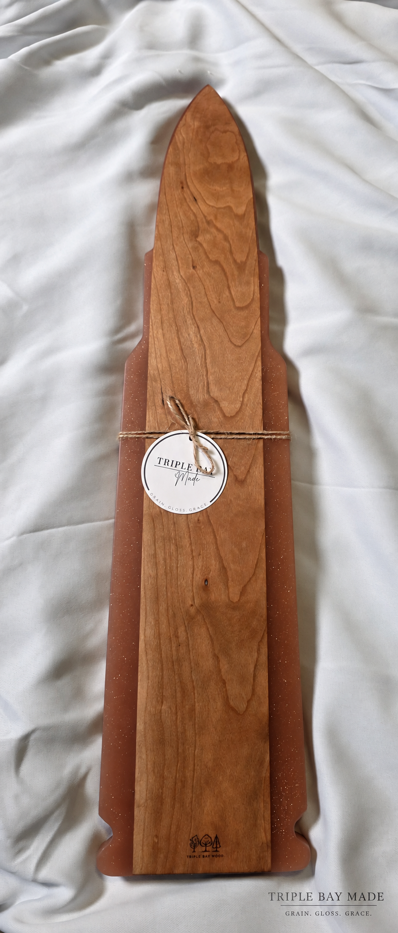 Copper Ember premium walnut and copper rose resin serving board