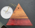 Crimson Glow Wood & Red Resin Ornament Triple Bay Made