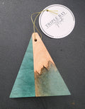 Evergreen Passage Olive Wood & Green Resin Ornament Triple Bay Made