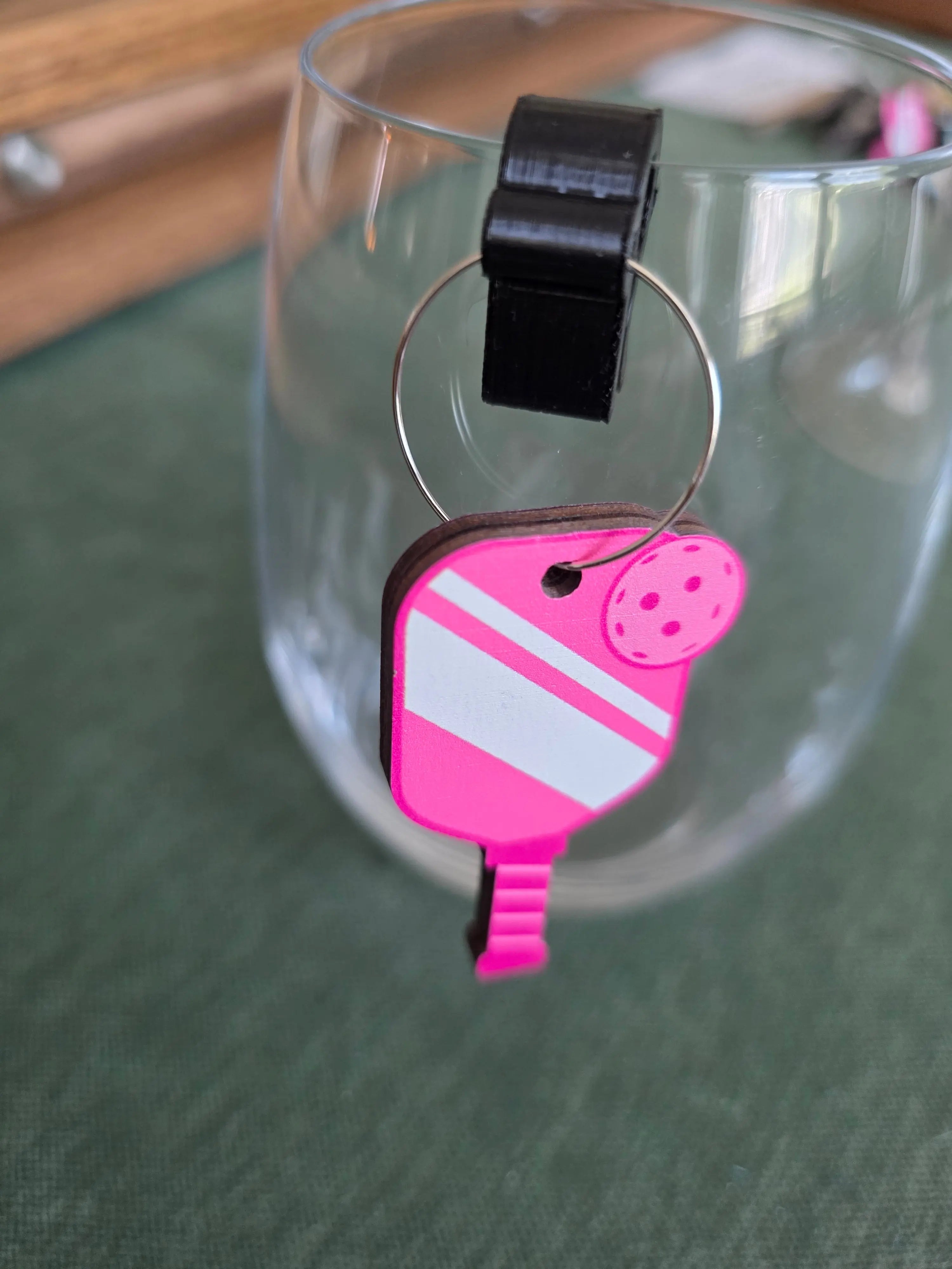 Pickleball Drink Charmers | Glass Markers for Stemmed & Stemless Glasses Triple Bay Made
