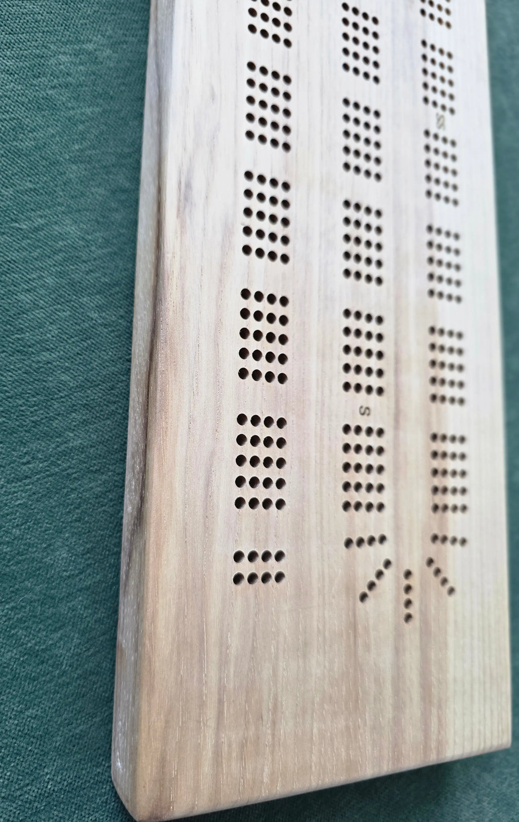 White Oak 3-Person Cribbage Board Triple Bay Made