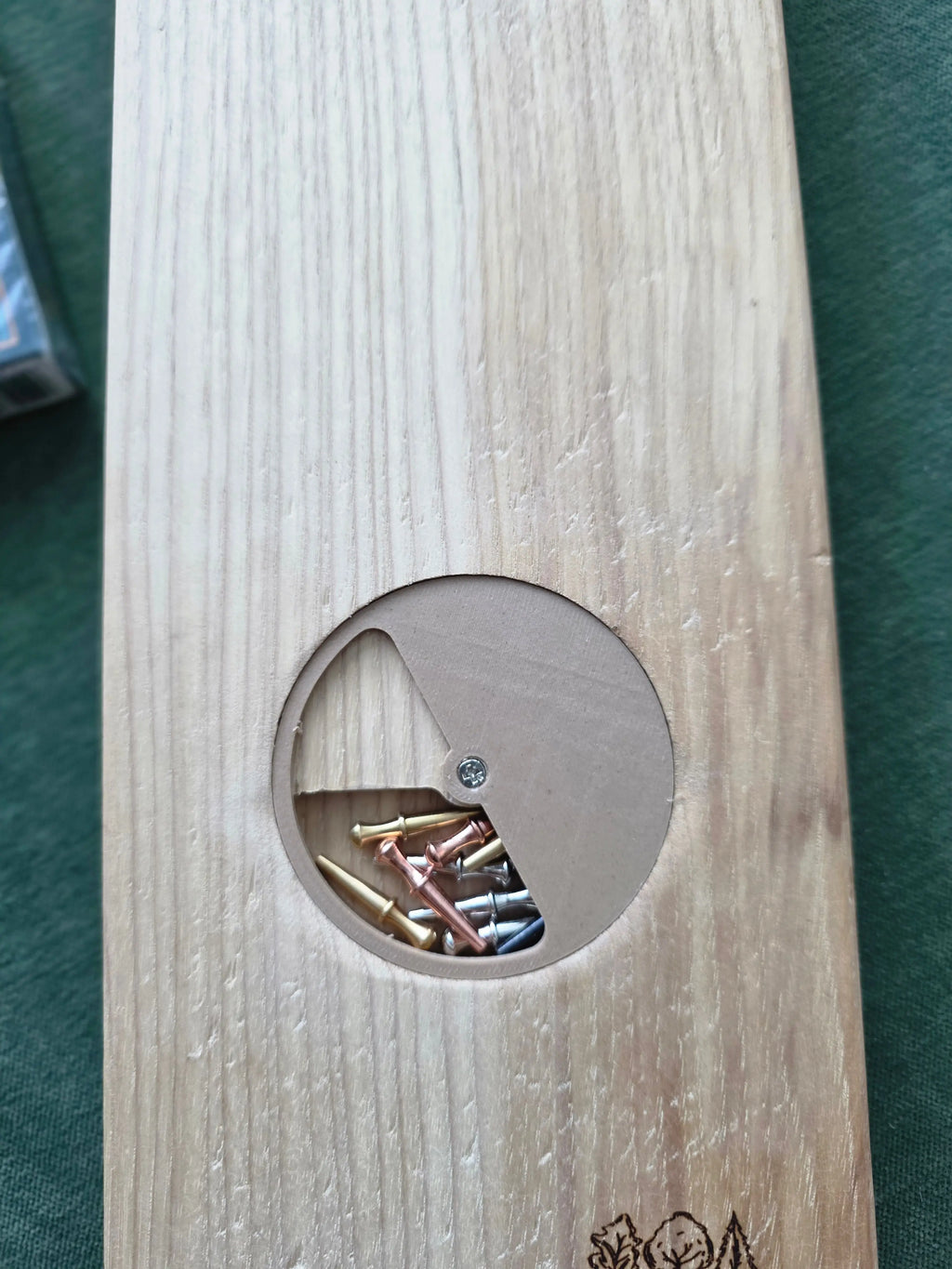 White Oak 3-Person Cribbage Board Triple Bay Made