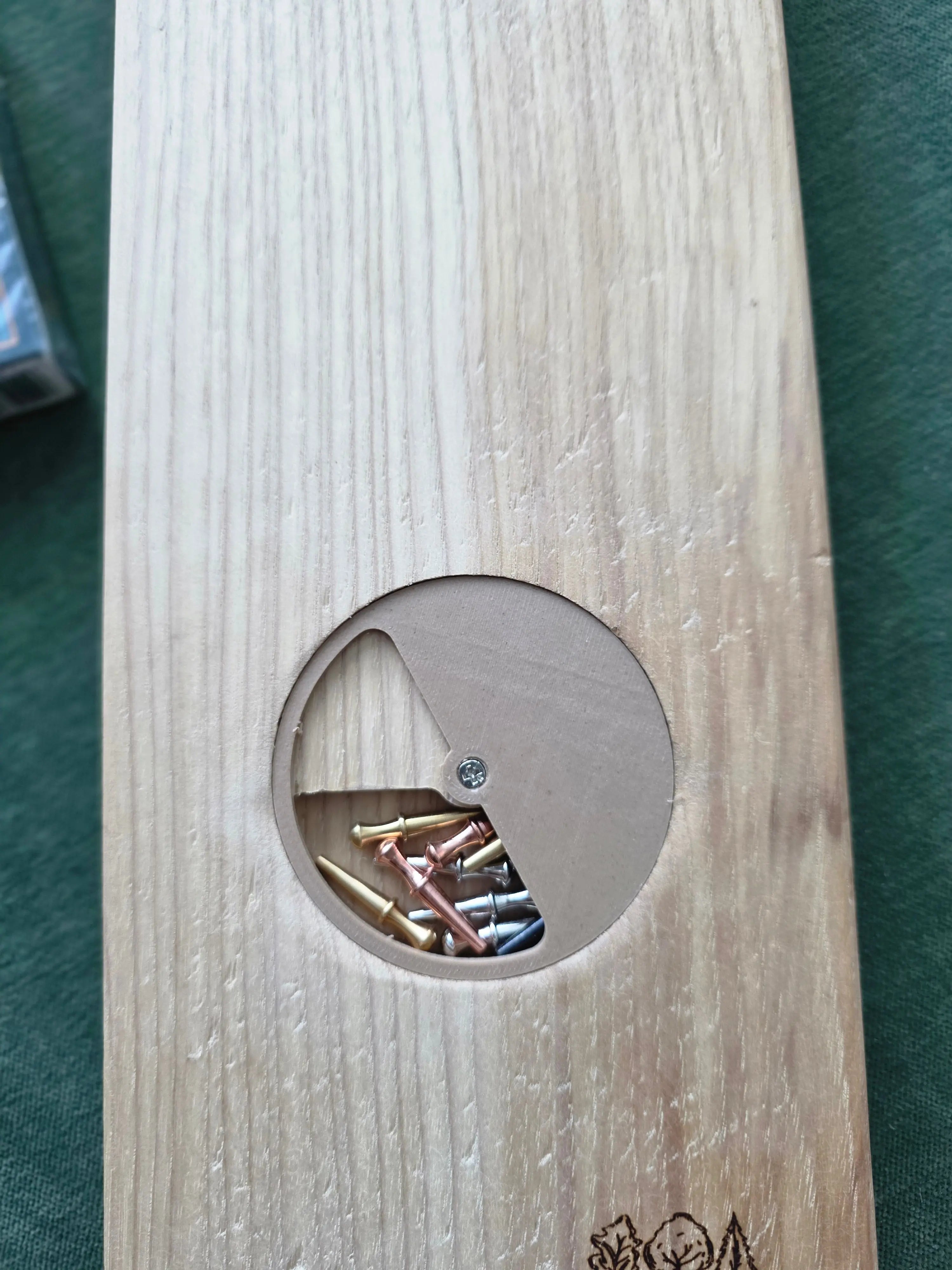 White Oak 3-Person Cribbage Board Triple Bay Made