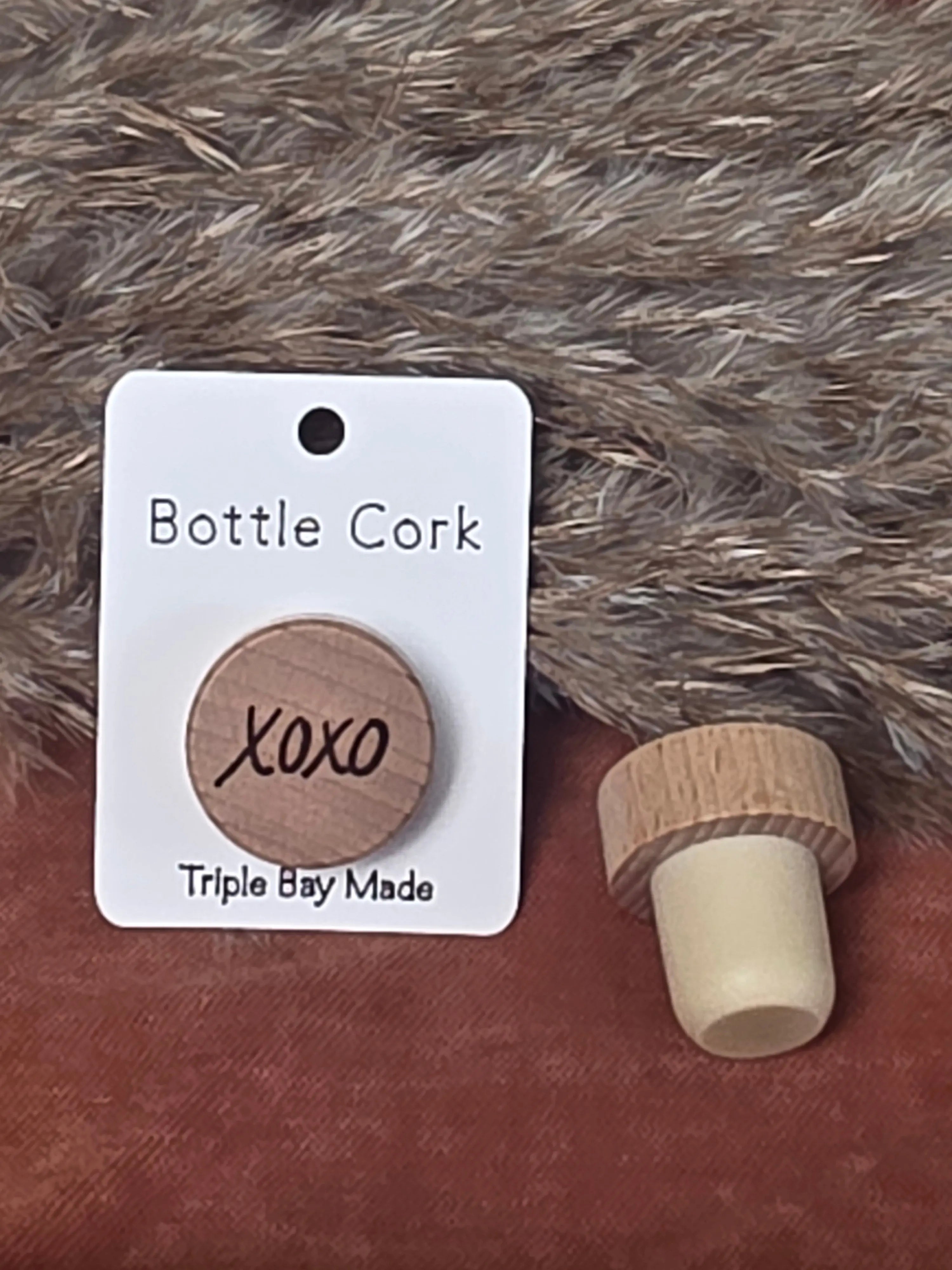 Engraved Bottle Cork- XOXO Triple Bay Made
