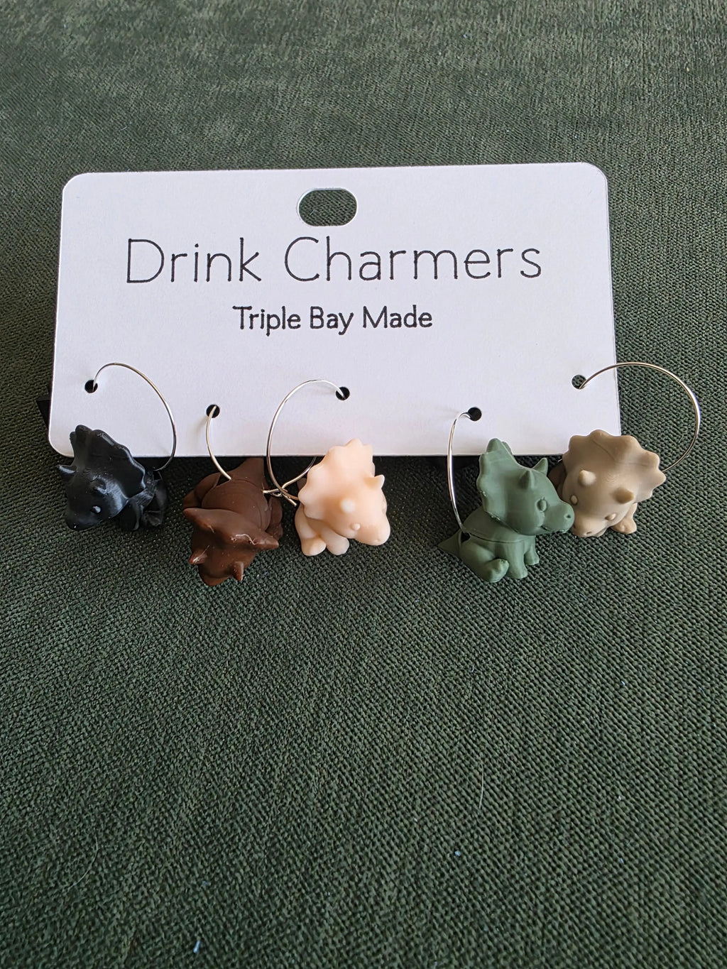 Dino Drink Charmers | Glass Markers for Stemmed & Stemless Glasses Triple Bay Made