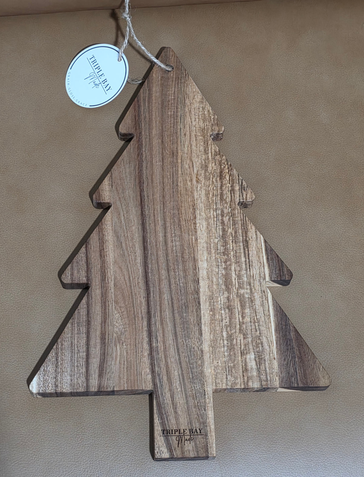 Merry Christmas Acacia Tree Cutting & Serving Board