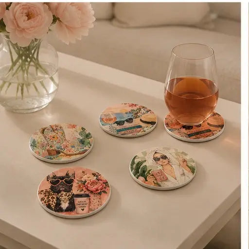 Drink On This: Girls Just Want To Have Funds Art Coasters Set of 4 Triple Bay Made