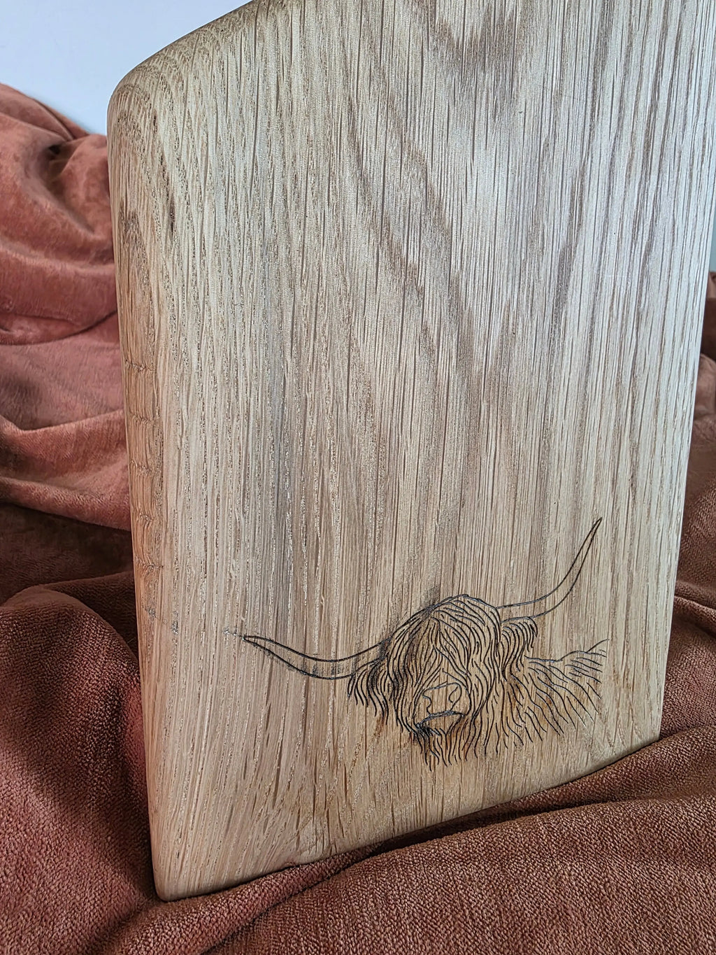 Highland Cow Engraved White Oak Serving Board | Handmade Charcuterie Board Triple Bay Made