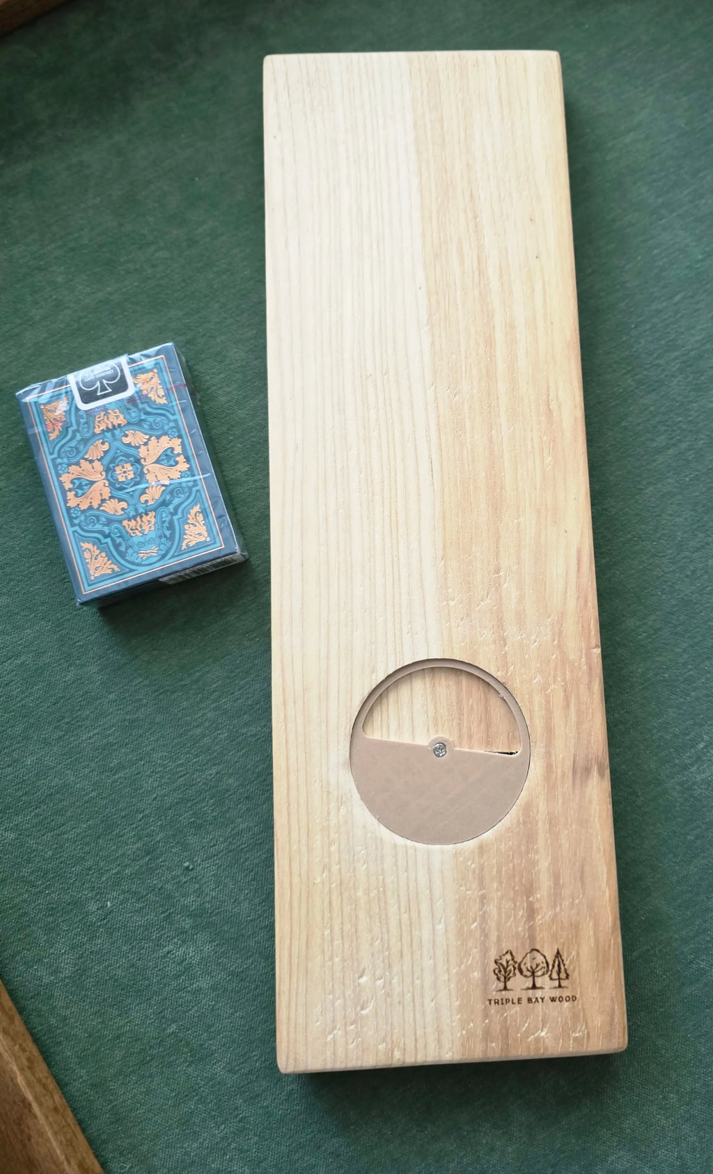 White Oak 3-Person Cribbage Board Triple Bay Made